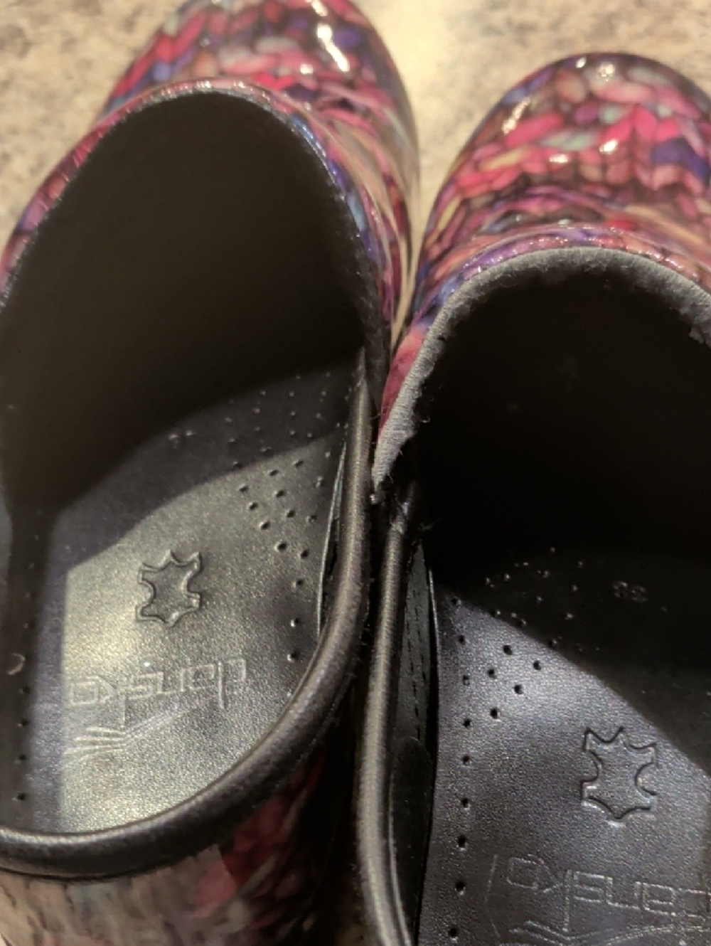 Dansko Multi-Color Knit Print Clogs - Picture 2 of 7